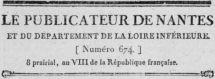 Publicateur de Nantes vers 1800