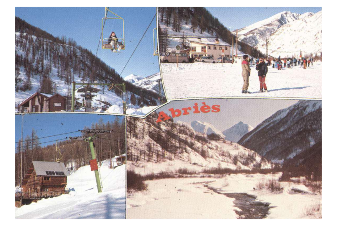 Carte postale des sports d'hiver en Abriès
