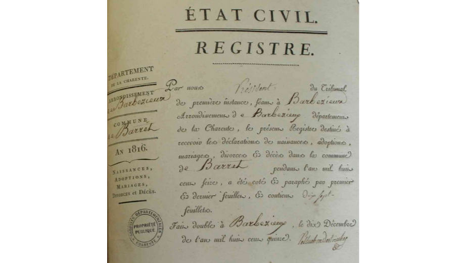 Constituir Fuente Inspección État civil numérisé (FranceArchives)